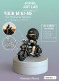 Custom Chibi Biker Figure - Personalized Motorcycle Rider Cake Topper - 3D Printed & Hand-Painted Mini Me - Unique Birthday Gift for Him/Riders - Bespoke Adventure Memorial - PiPiPi Art Lab